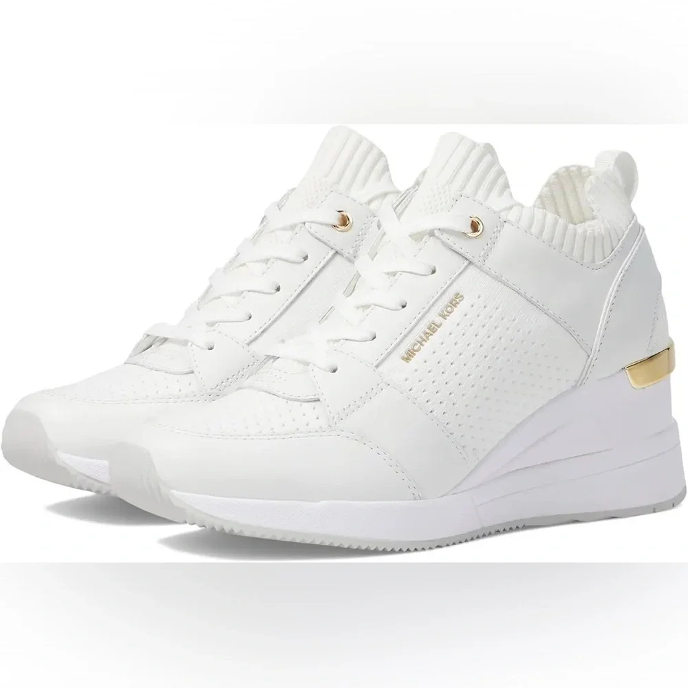 MICHAEL Michael Kors White Georgie Knit Trainer Size 9.5 LNC